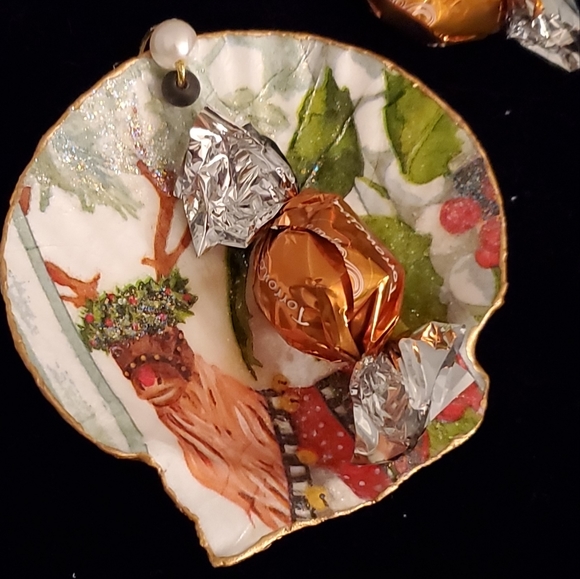 Mckenzie Childs Inspired Design Reindeer Ornament or Dish ⚜️🖤⚜️ - Picture 5 of 5